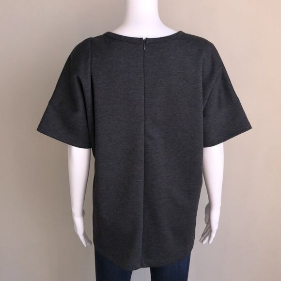 Banana Republic Oversized Boxy Top with Zipper Details in Gray - M - Picture 3 of 8